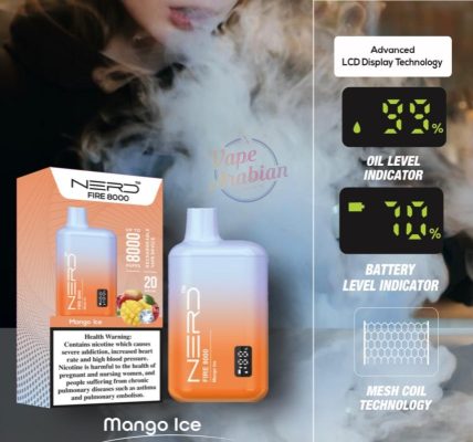 Nerd Fire Disposable Vape 8000 Puffs Advanced LCD Display Technology In UAE - Image 8