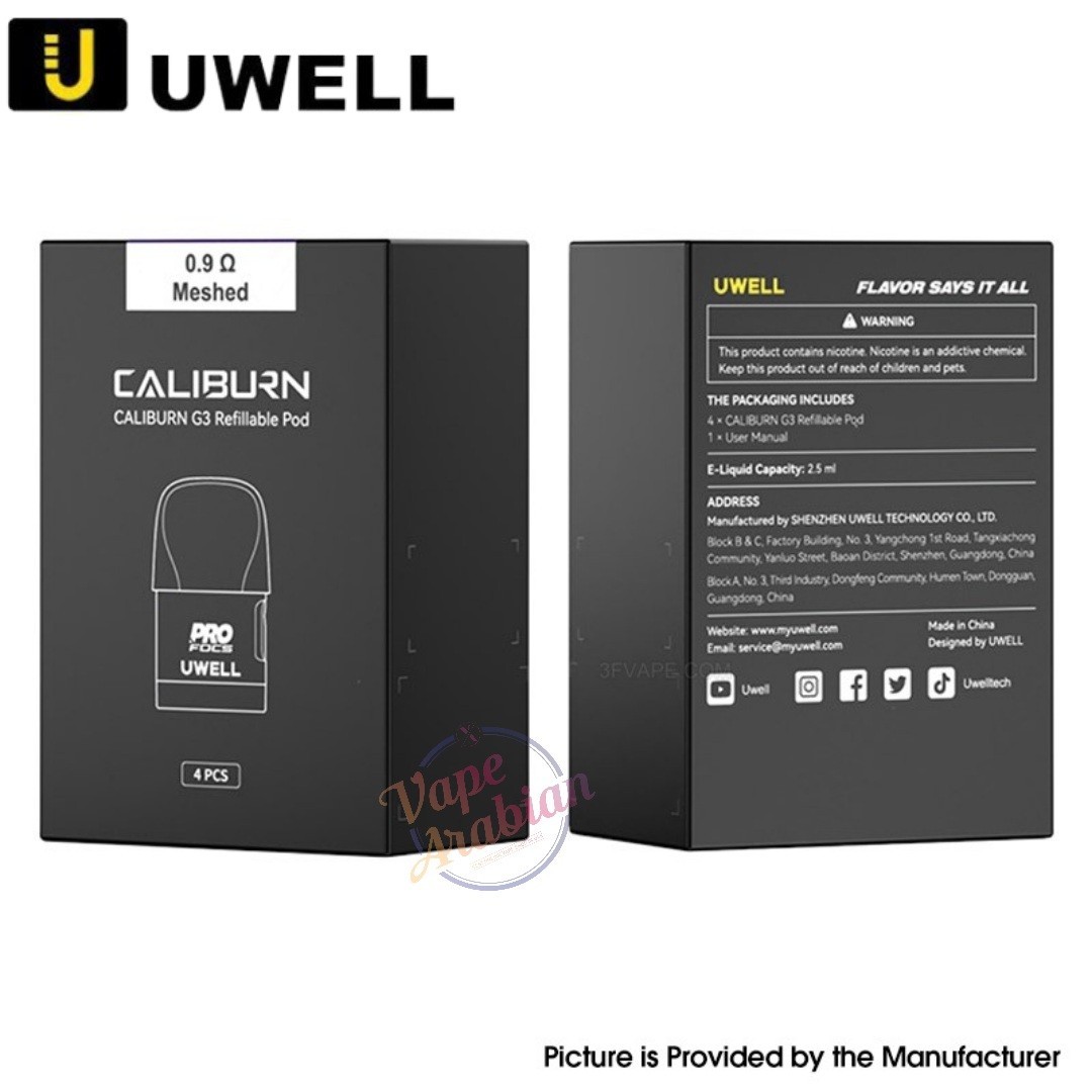 Uwell-Caliburn-G3-Pod-Cartridge-0.9-ohm-.jpg Uwell Caliburn G3 Pod Cartridge In UAE - Image 3