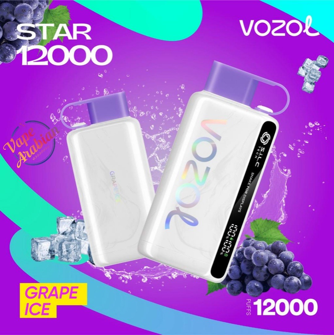 VOZOL STAR 12000 Puffs Best Online Vape Shop In UAE VOZOL STAR 12000 Puffs- Grape Ice