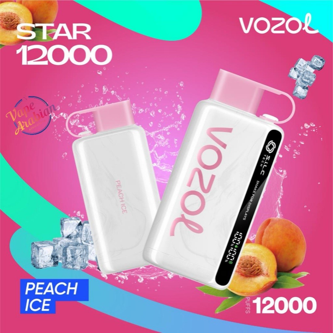 VOZOL STAR 12000 Puffs Best Online Vape Shop In UAE VOZOL STAR 12000 Puffs- Peach Ice