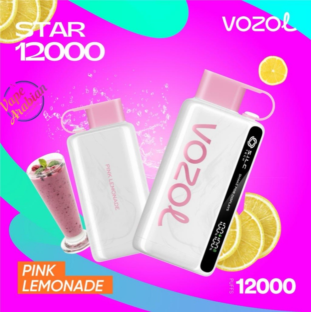 VOZOL STAR 12000 Puffs Best Online Vape Shop In UAE VOZOL STAR 12000 Puffs- Pink Lemonade