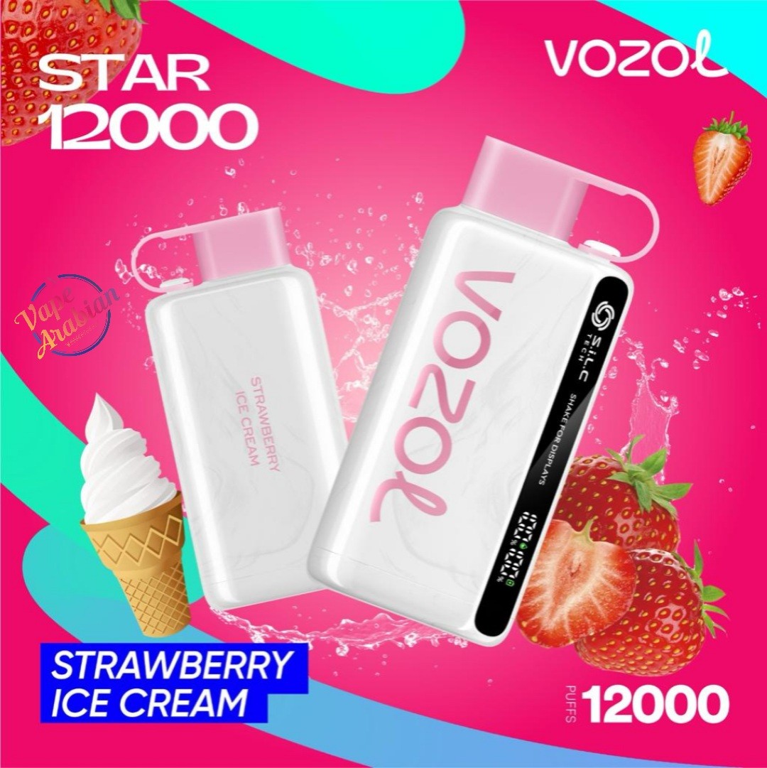 VOZOL STAR 12000 Puffs Best Online Vape Shop In UAE VOZOL STAR 12000 Puffs- Strawberry Ice Cream