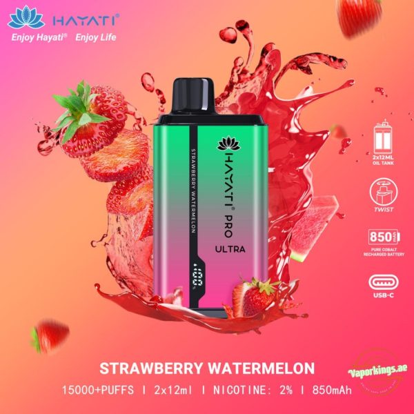 Hayati Pro Ultra 15000 Puffs- Strawberry Watermelon
