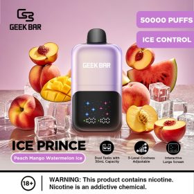 Geek Bar Ice Prince 50000 Puffs Disposable Peach Mango Watermelon Ice