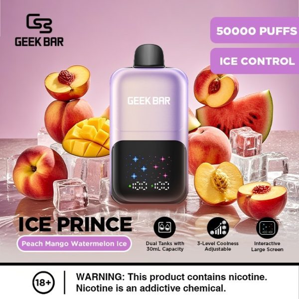 Geek Bar Ice Prince 50000 Puffs Disposable Peach Mango Watermelon Ice