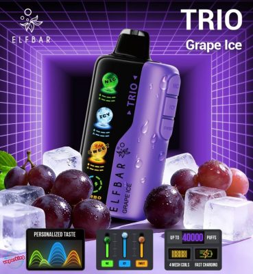 Elf Bar Trio 40K 40000 Puffs Disposable- Grape Ice