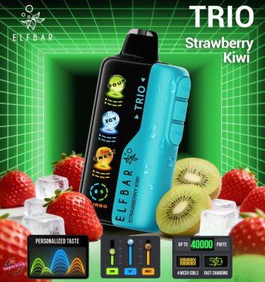 Elf Bar Trio 40K 40000 Puffs Disposable- Strawberry Kiwi