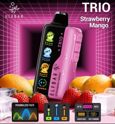 Elf Bar Trio 40K 40000 Puffs Disposable- Strawberry Mango
