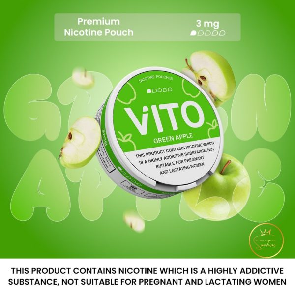 VITO Nicotine Pouches Made In UAE- Green Apple 3mg