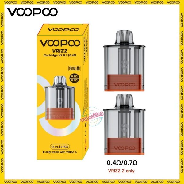 Voopoo Vrizz V2 Replacement Pod- 0.4ohm + 0.7ohm